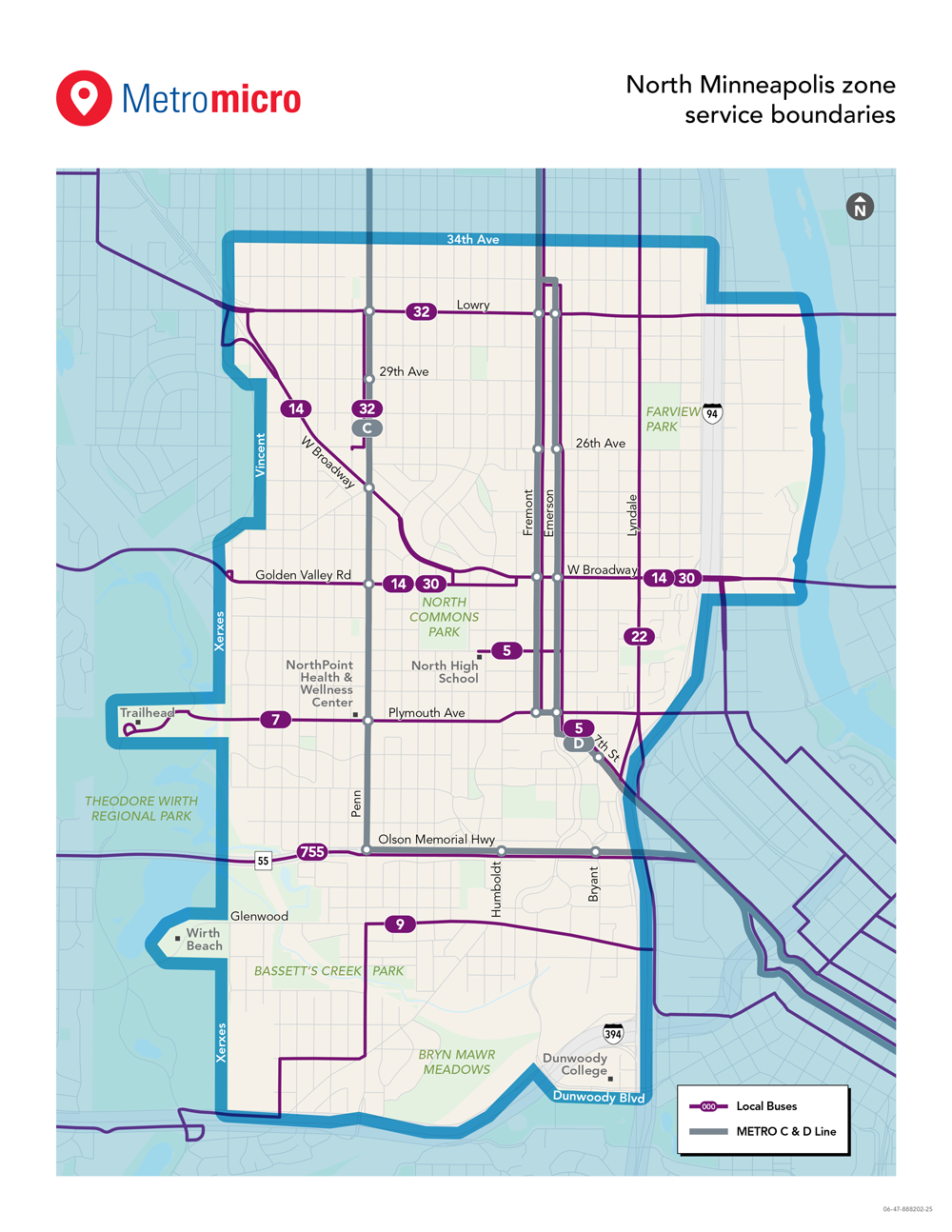 Map showing the borders for micro service.